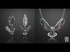 Owl headset jewelry pendant and earrings 3D print model_1