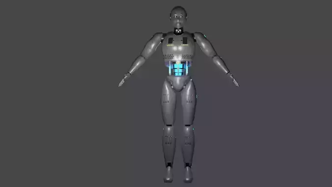 Sci-Fi Android Character Low-poly 3D model