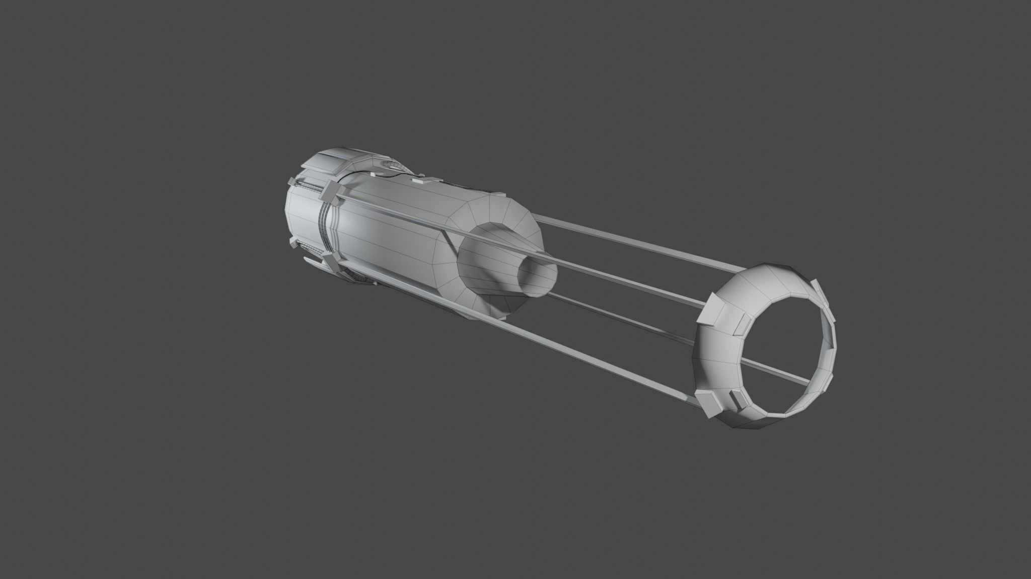 Space engine or rocket Free low-poly 3D model_4