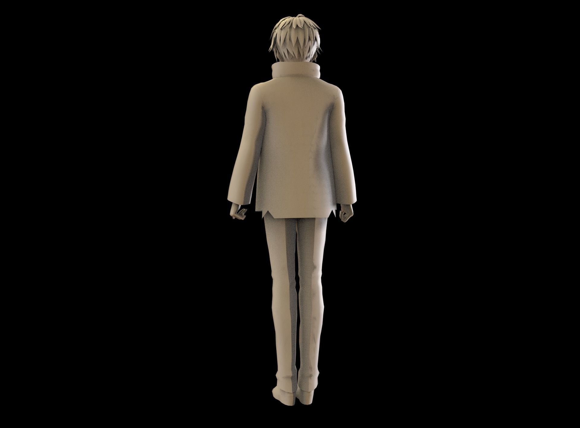 Anime Boy Low Poly Character 1 Low-poly 3D model_9