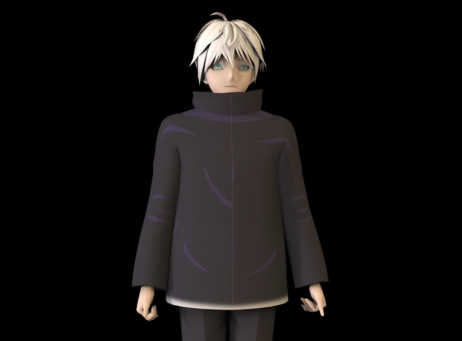 Anime Boy Low Poly Character 1 Low-poly 3D model_2