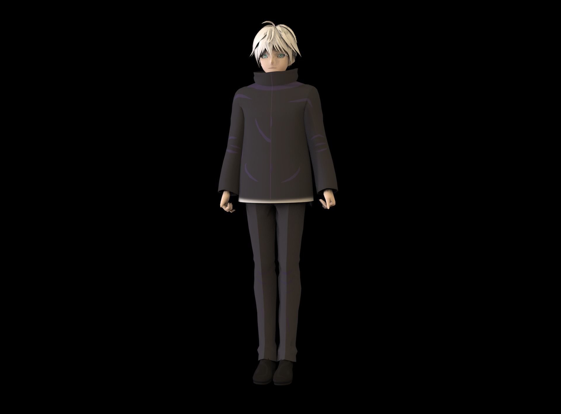 Anime Boy Low Poly Character 1 Low-poly 3D model_3