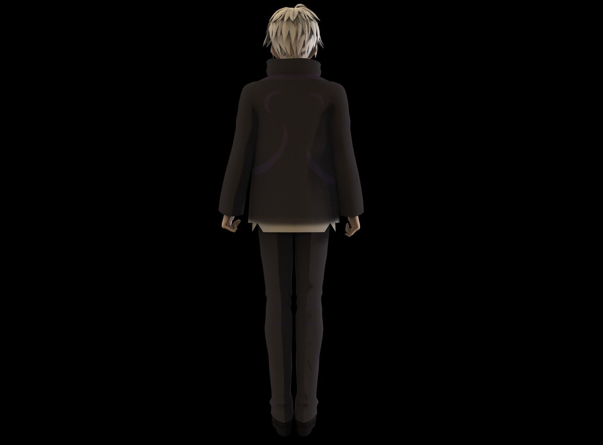 Anime Boy Low Poly Character 1 Low-poly 3D model_6