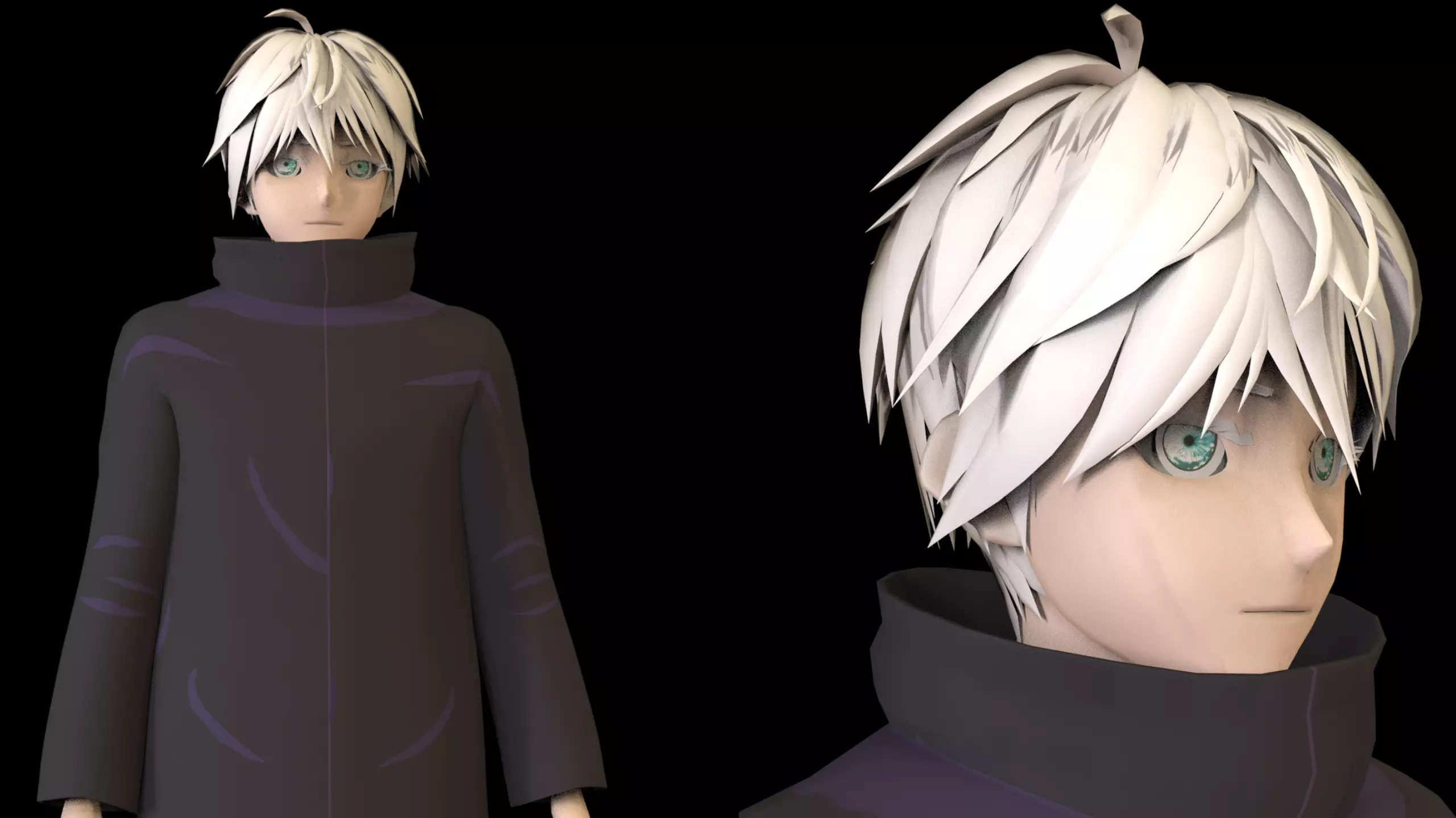Anime Boy Low Poly Character 1 Low-poly 3D model_0