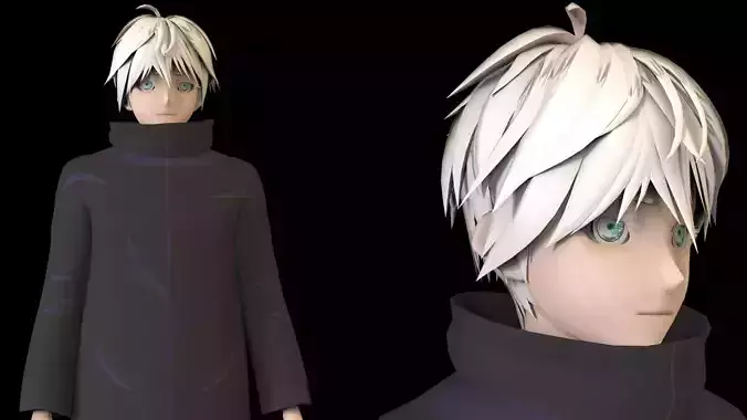 Anime Boy Low Poly Character 1 Low-poly 3D model