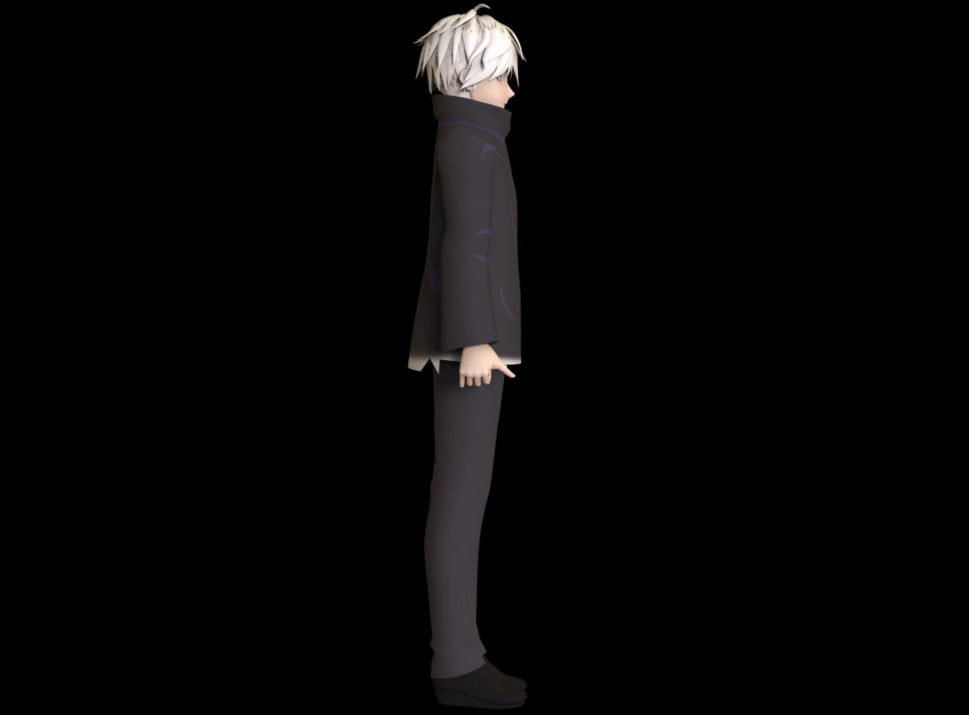 Anime Boy Low Poly Character 1 Low-poly 3D model_5