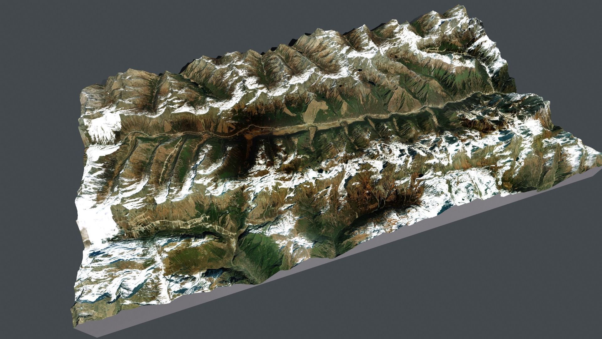 Mountain landscape Lkhundze Tibet Autonomous Region 3D model_3
