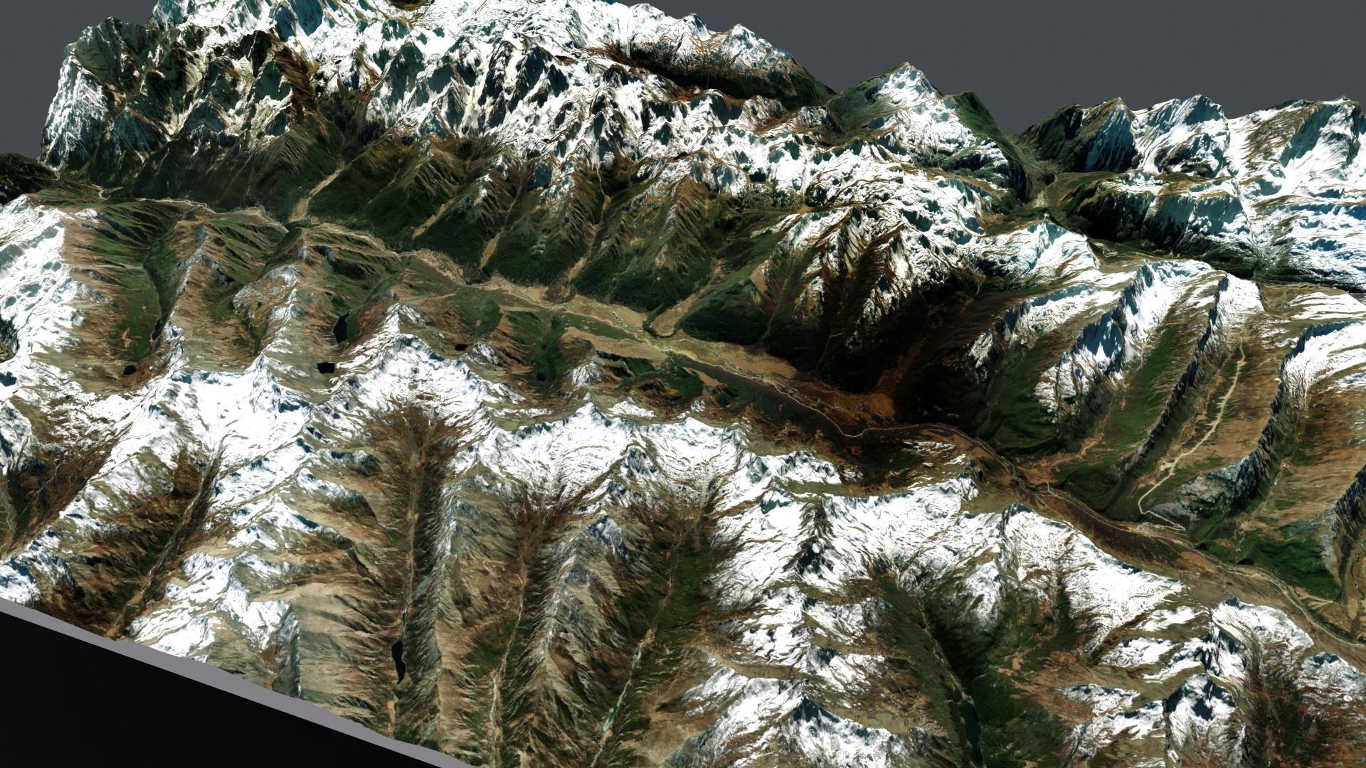 Mountain landscape Lkhundze Tibet Autonomous Region 3D model_6