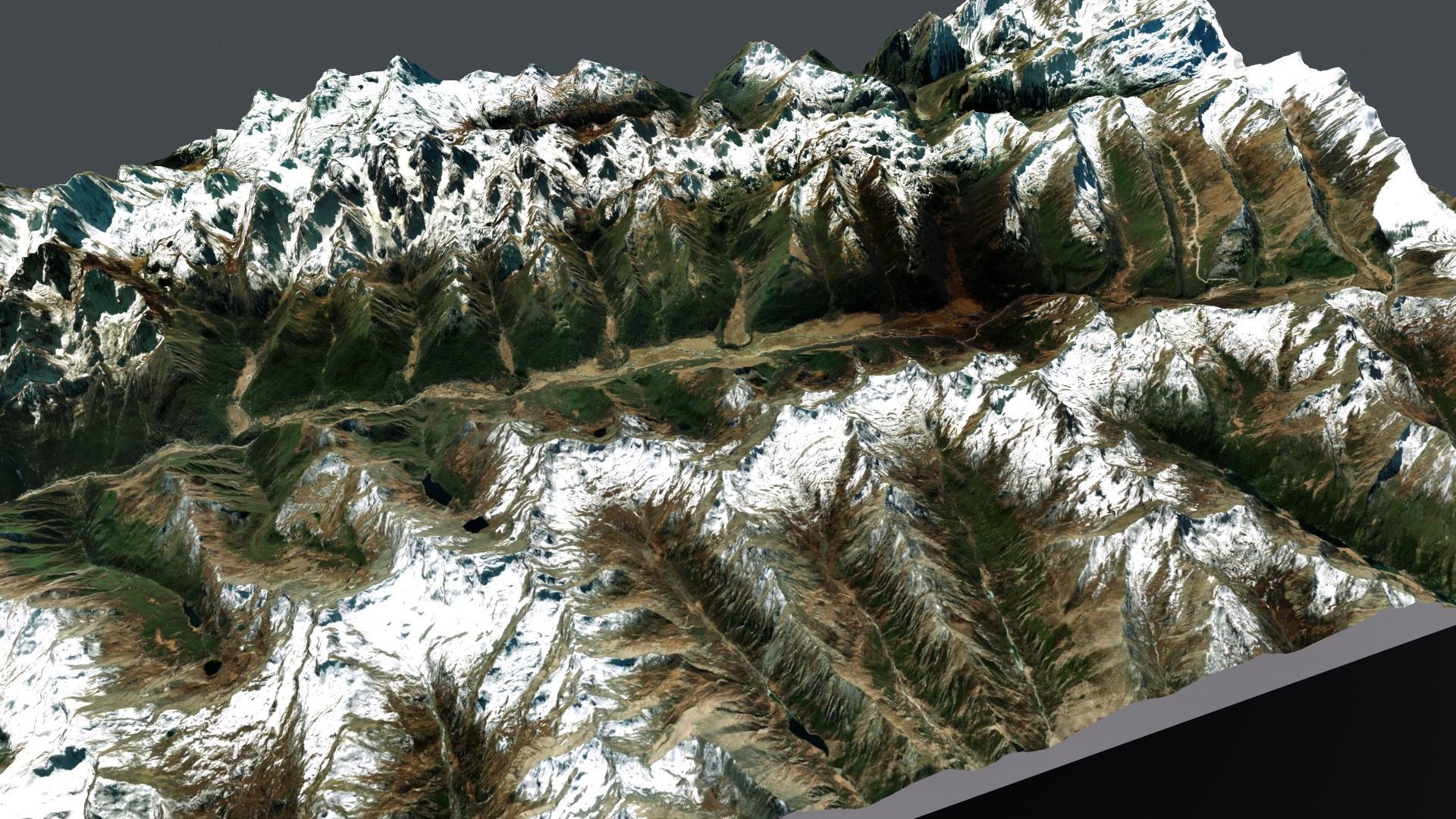 Mountain landscape Lkhundze Tibet Autonomous Region 3D model_4
