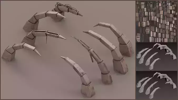 Post-Apocalypse Stylized Robot Ribs Ruins