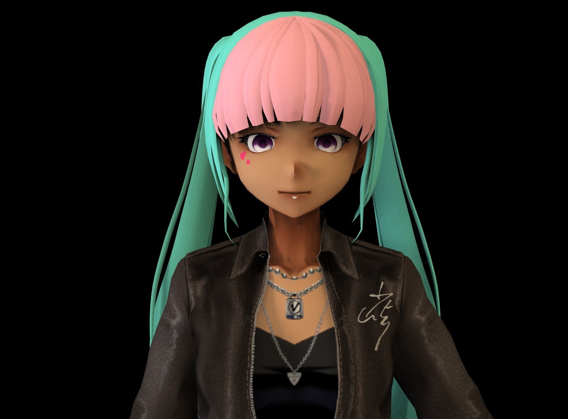 Anime Girl Low Poly Character 3 Low-poly 3D model_1