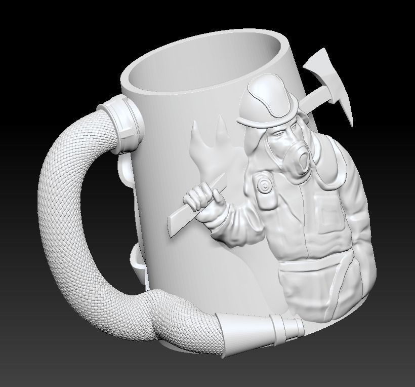 Decorative Fireman Souvenir Cup 3D print model_4