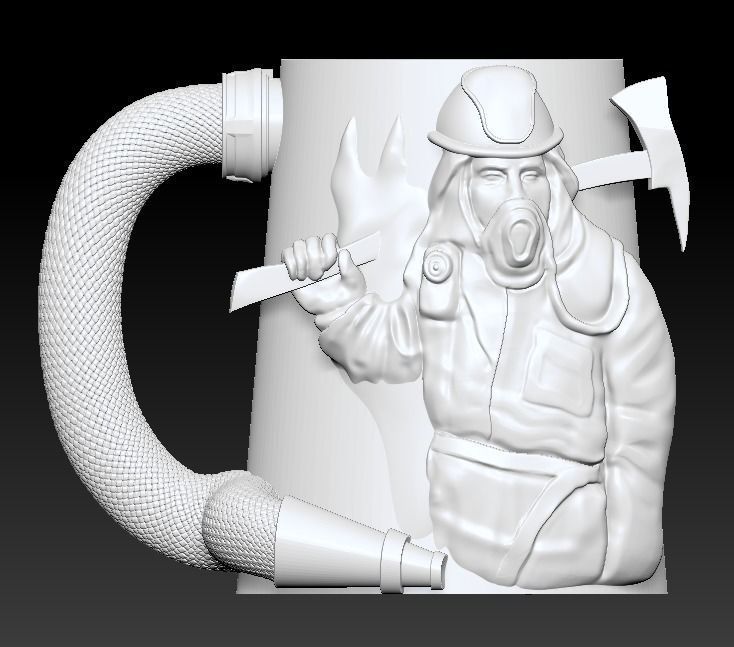 Decorative Fireman Souvenir Cup 3D print model_5