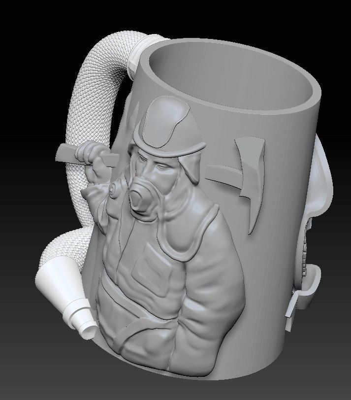 Decorative Fireman Souvenir Cup 3D print model_1