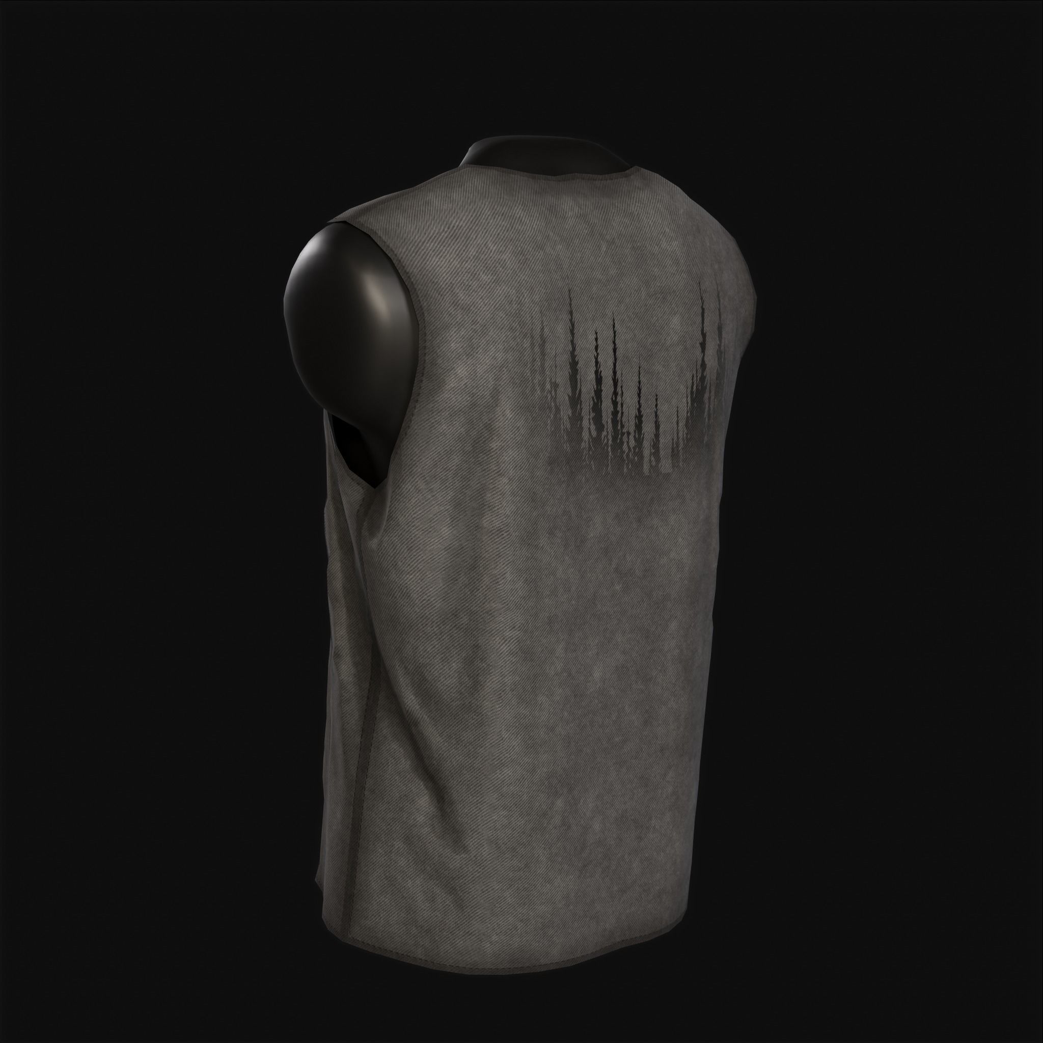 Undershirt survival Low-poly 3D model_6