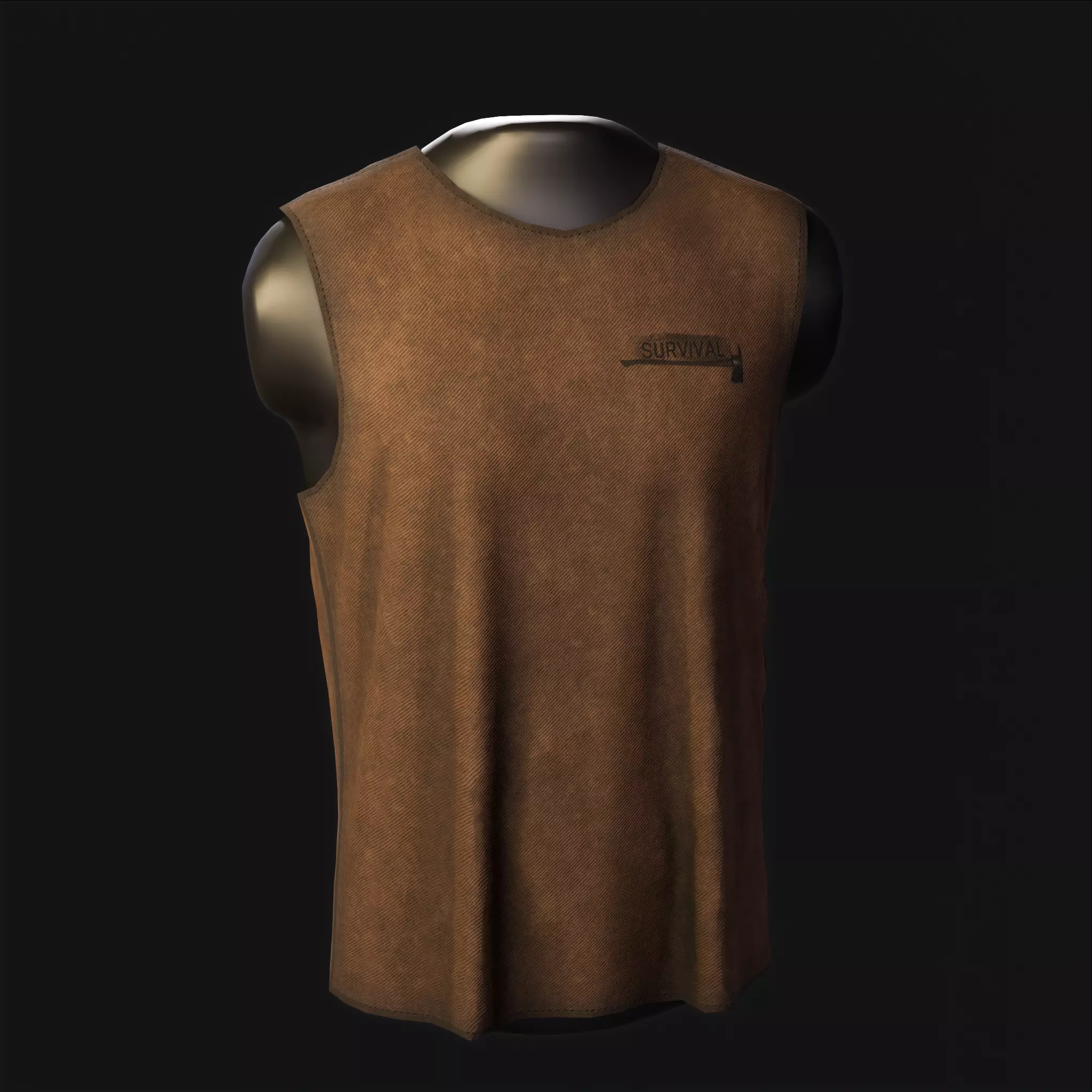 Undershirt survival Low-poly 3D model_0