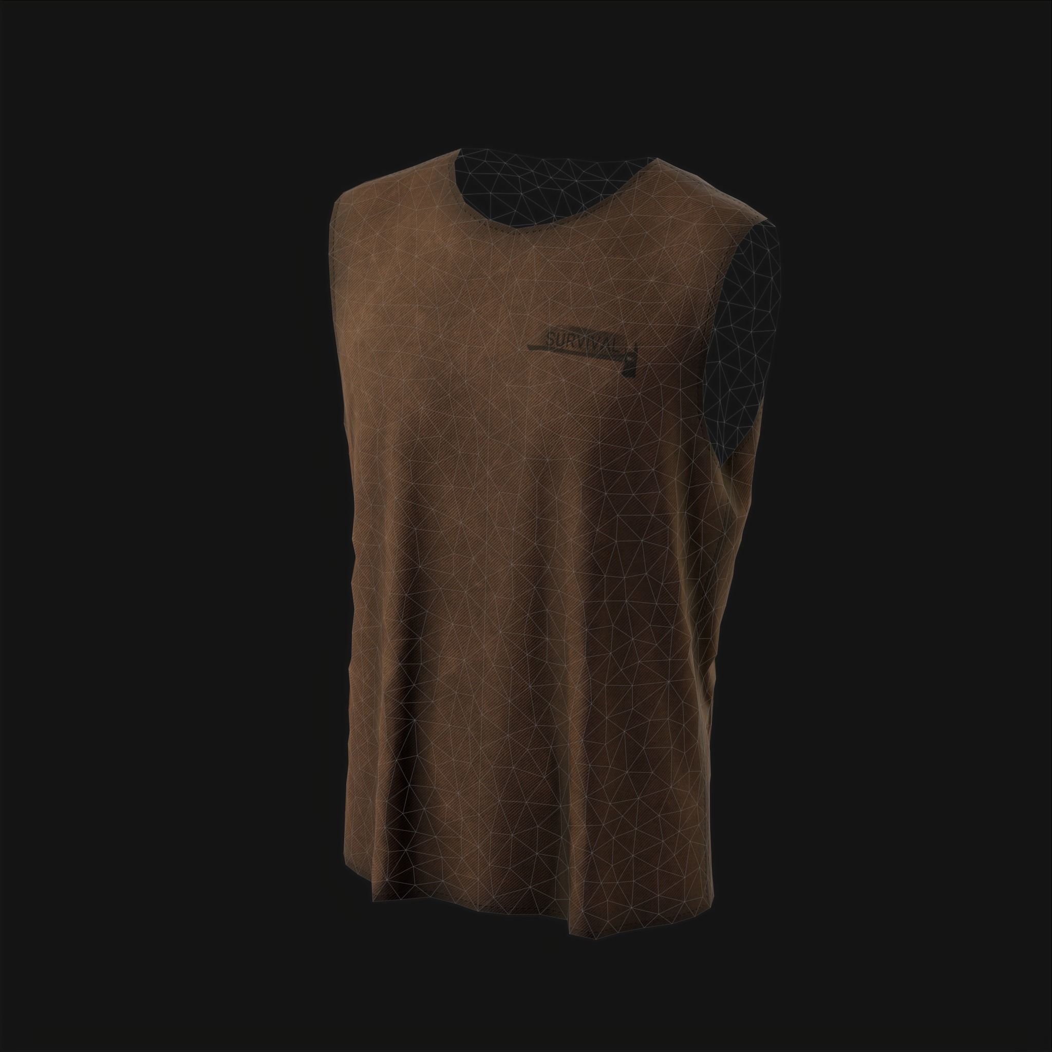 Undershirt survival Low-poly 3D model_7