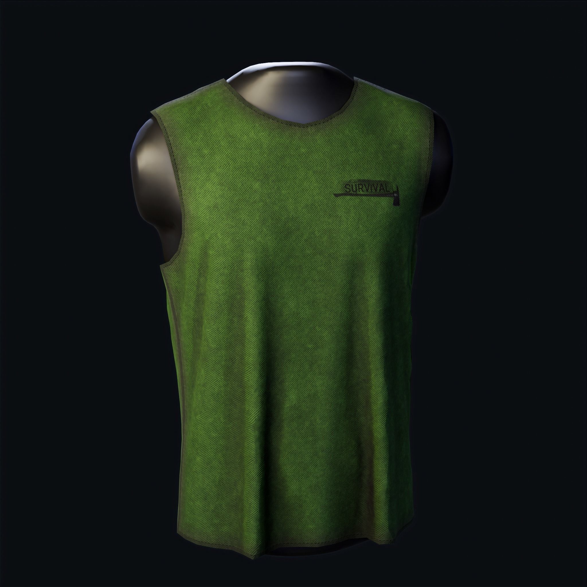 Undershirt survival Low-poly 3D model_2