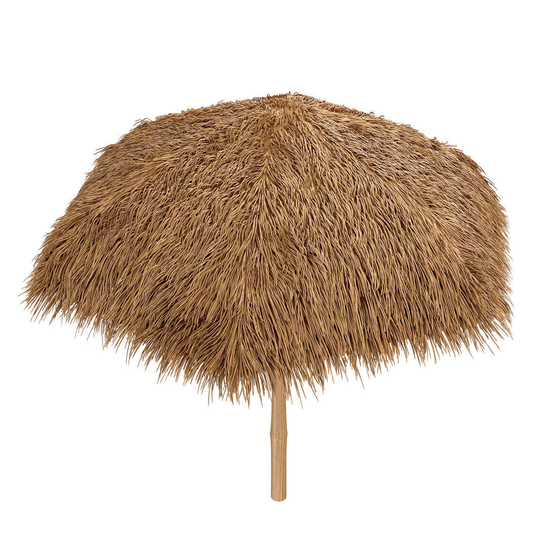 Bamboo shelter beach canopy 3D model_2