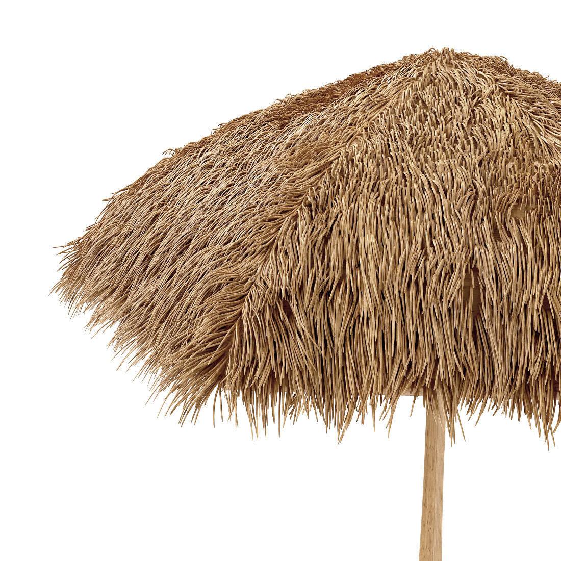 Bamboo shelter beach canopy 3D model_3