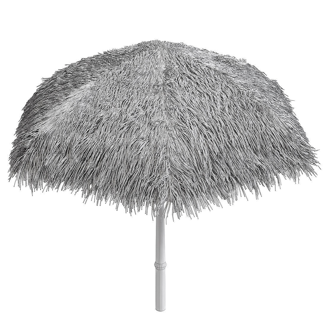 Bamboo shelter beach canopy 3D model_7