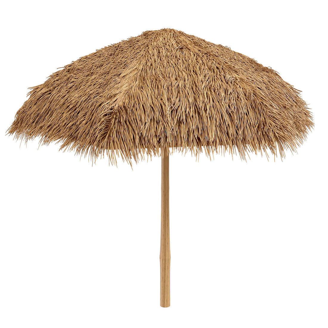 Bamboo shelter beach canopy 3D model_1