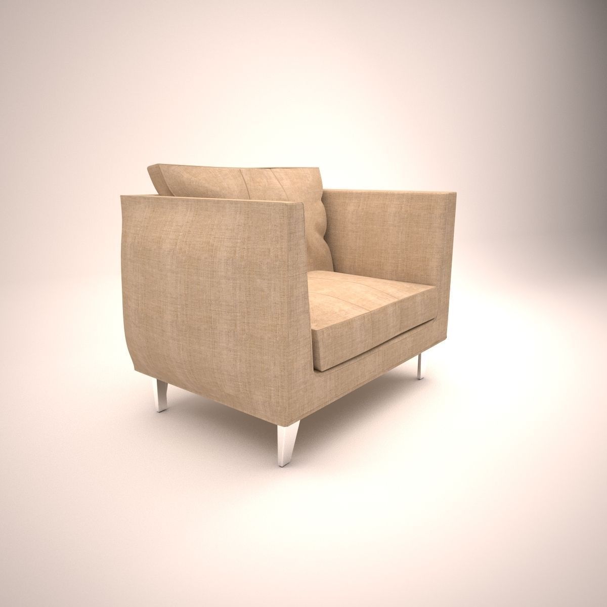 living room chair Low-poly 3D model_1
