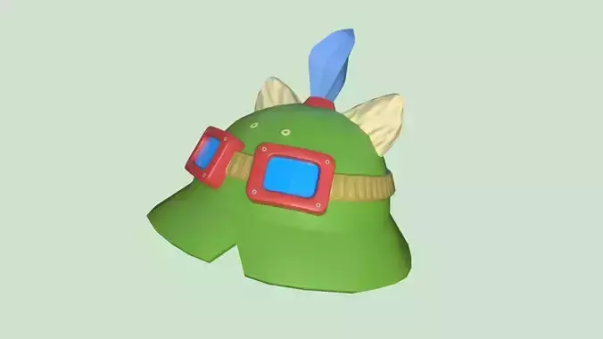 Teemo Helmet 01 Cartoon - Character Fashion Design Low-poly 3D model