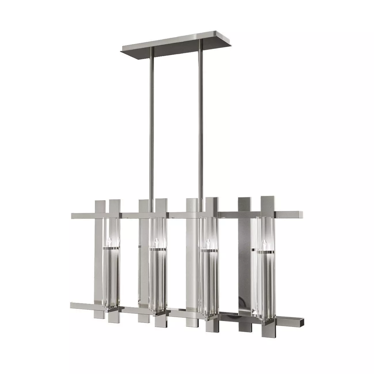Chandelier LOUIS-LONG by RV Astley Nickel 3D model