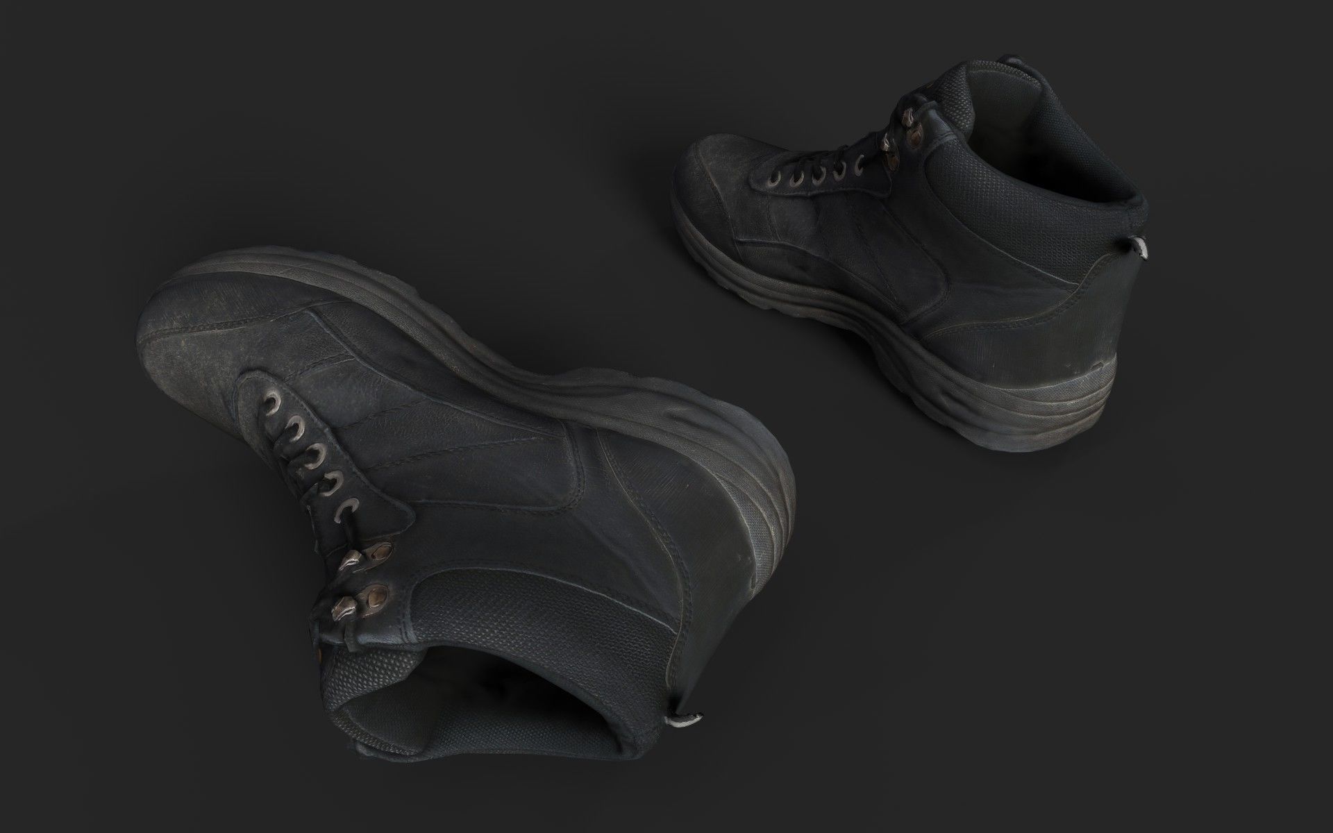 Worn Boots Low-poly 3D model_3