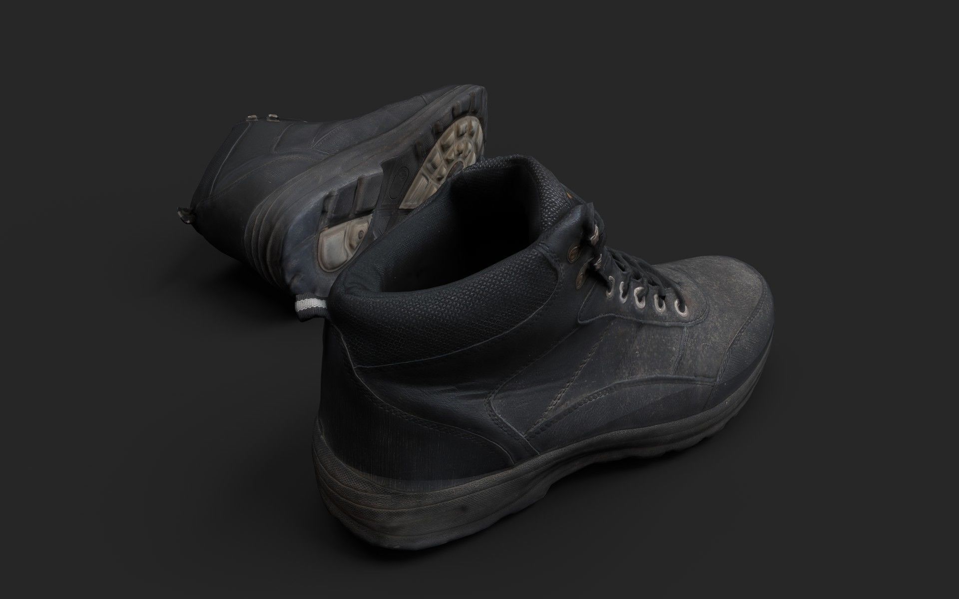 Worn Boots Low-poly 3D model_4