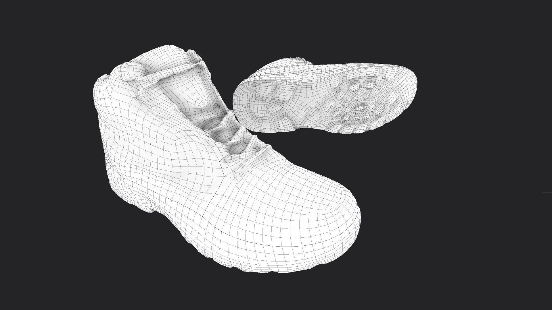 Worn Boots Low-poly 3D model_6