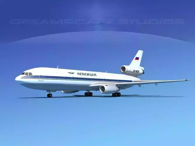 Douglas DC-10 Aeroflot 3D model