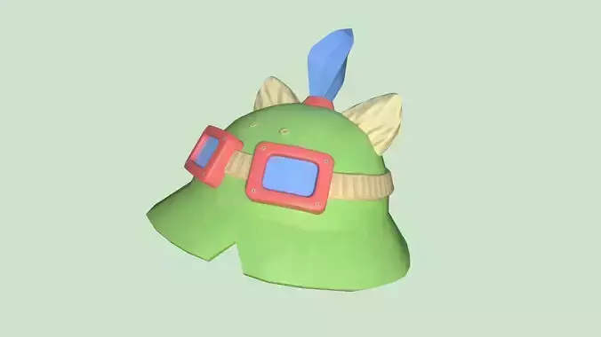 Teemo Helmet 03 Cartoon Camo - Character Fashion Design Low-poly 3D model