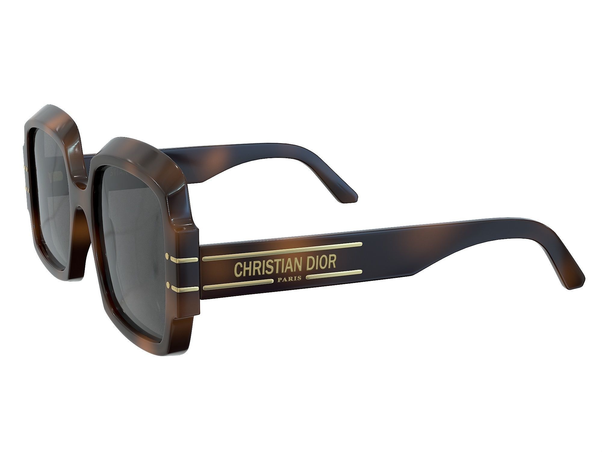 DIOR DIORSIGNATURE S1U Tortoiseshell Effect Square Sunglasses 3D model_2