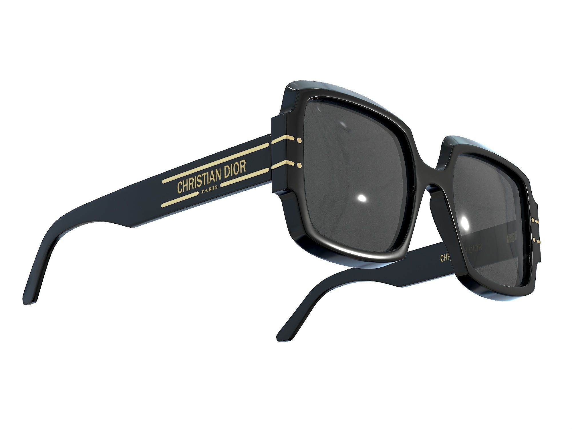 DIOR DIORSIGNATURE S1U Tortoiseshell Effect Square Sunglasses 3D model_7