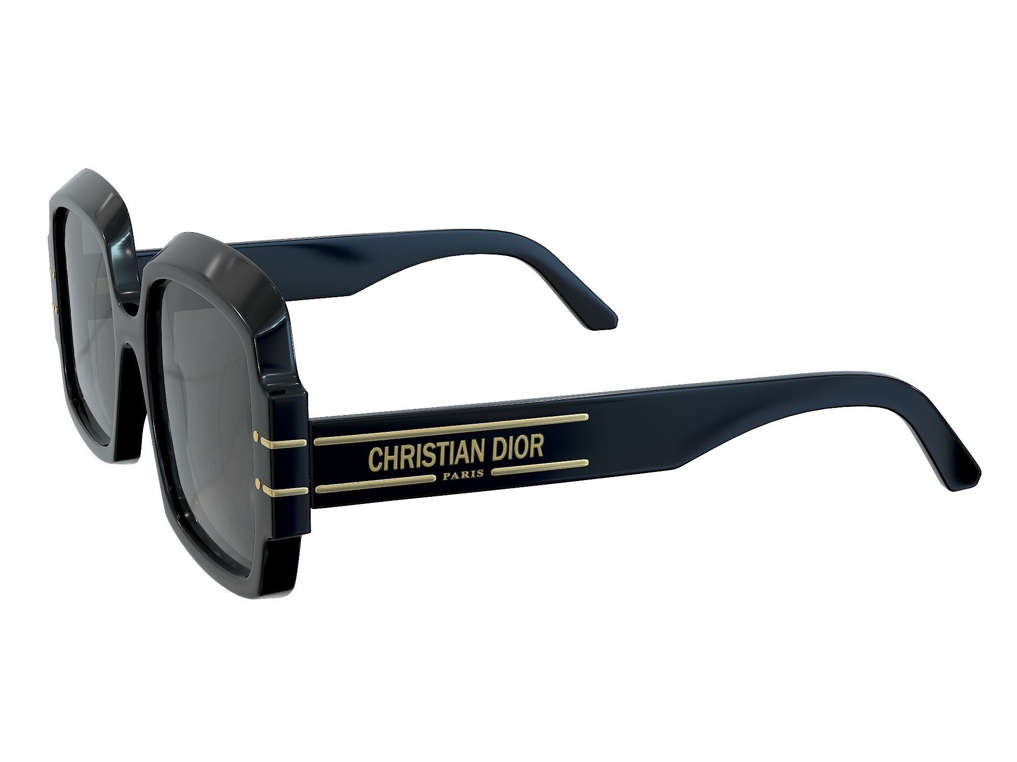 DIOR DIORSIGNATURE S1U Tortoiseshell Effect Square Sunglasses 3D model_5