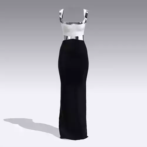 DRESS METALIC BLACK AND WHITE