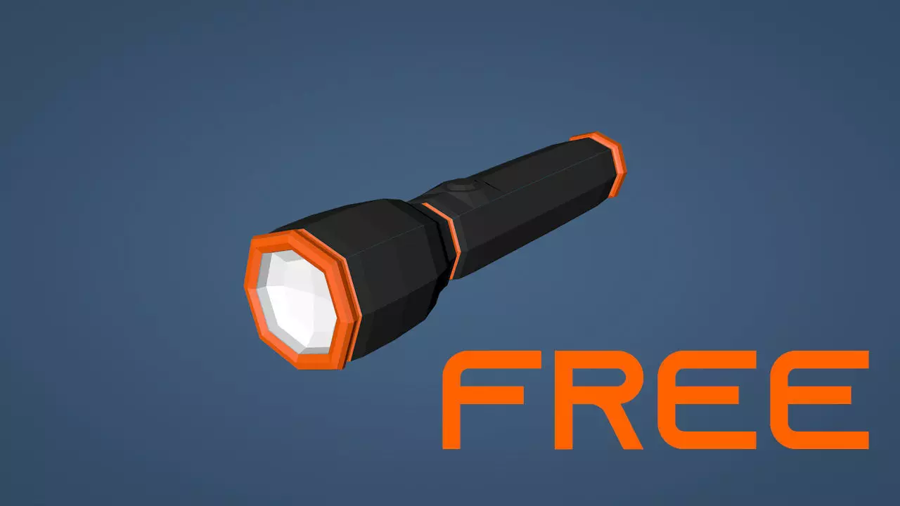 Flashlight Free low-poly 3D model