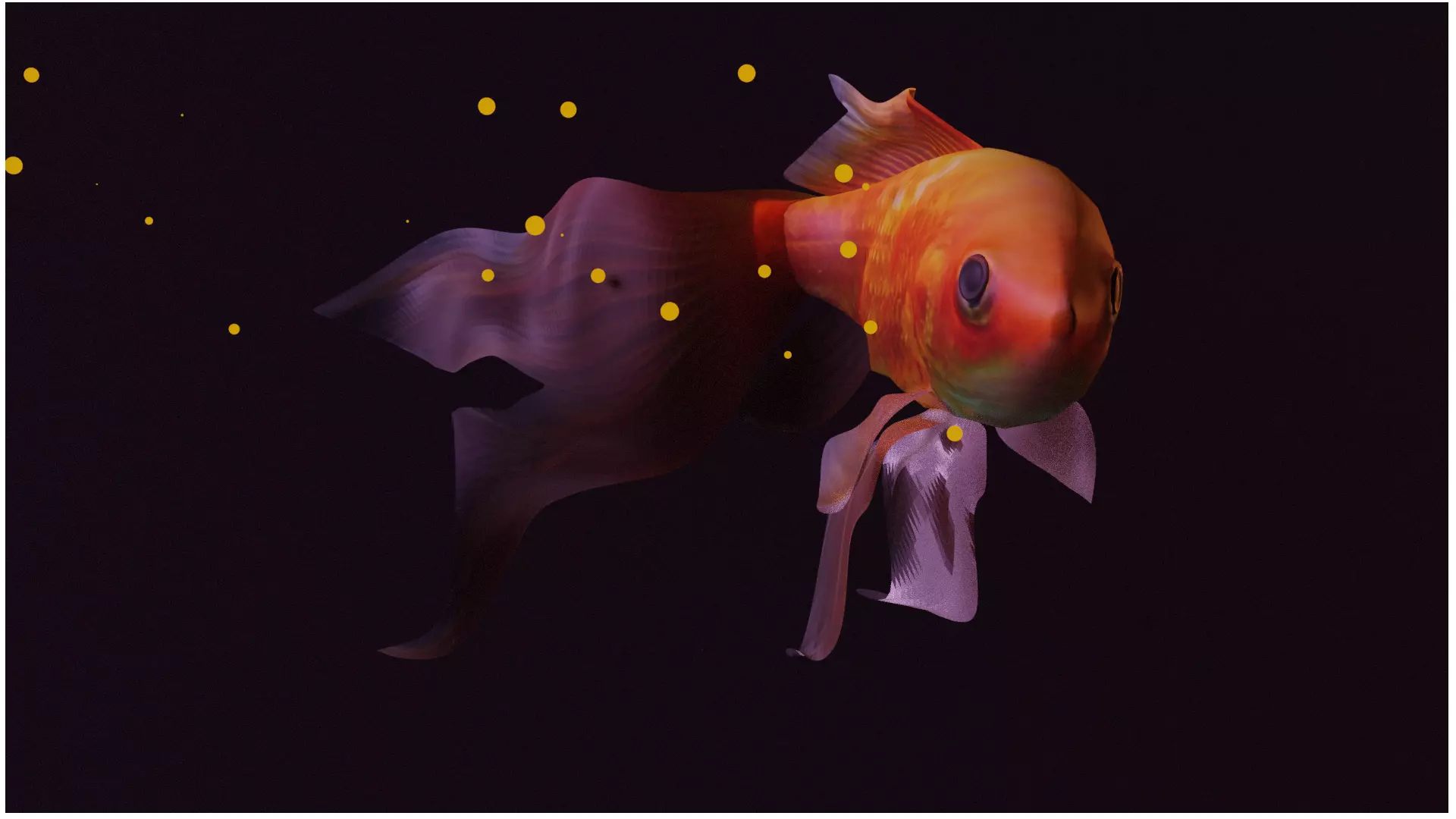 veil tail goldfish 3D model_0