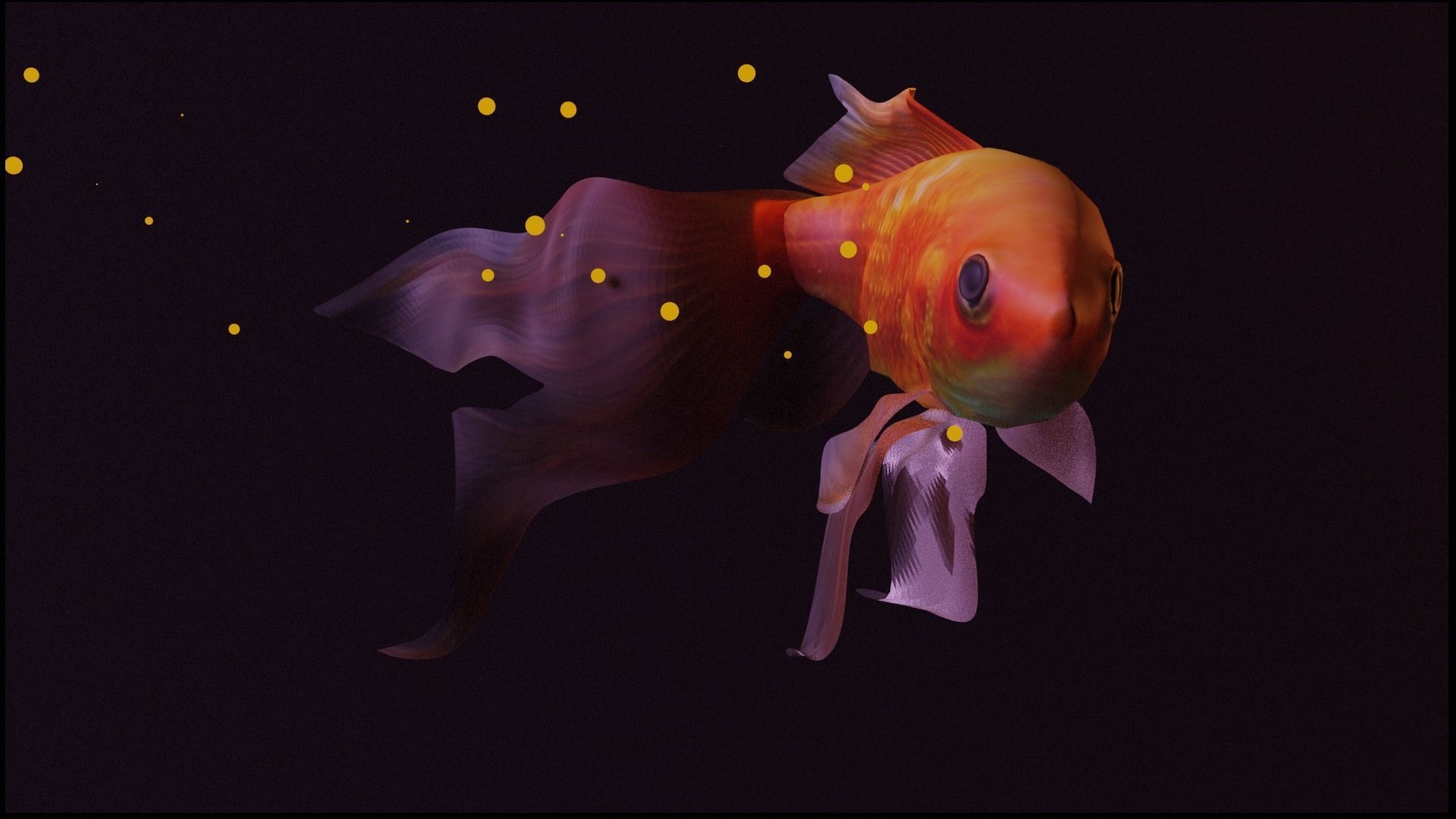 veil tail goldfish 3D model_1