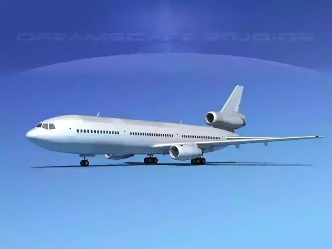 Douglas DC-10 Bare Metal 3D model