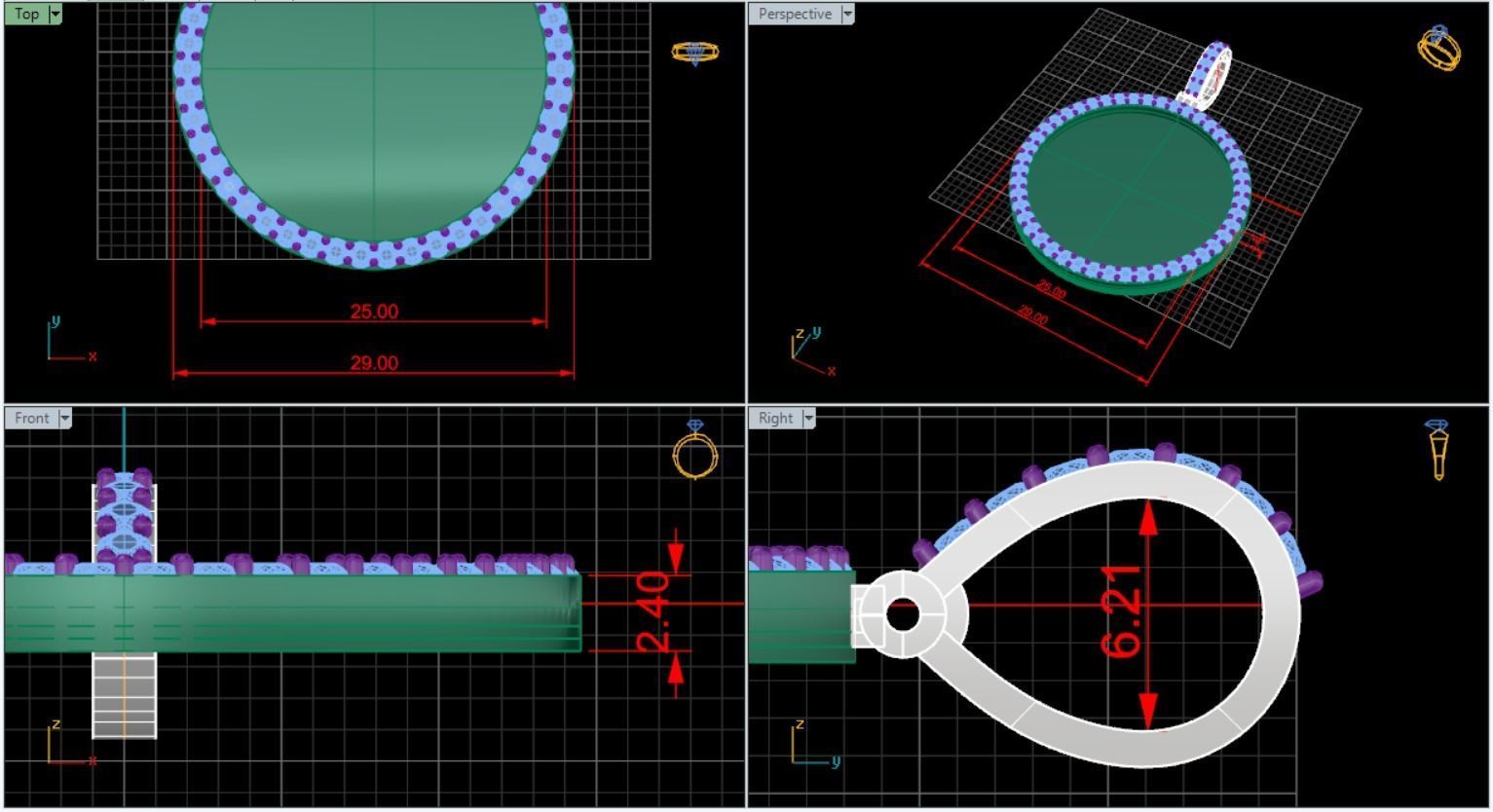 Picture Pendant 1inch 2half pointers 3D print model_2