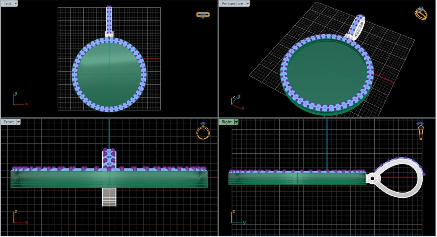 Picture Pendant 1inch 2half pointers 3D print model_1