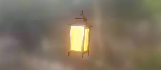 Lowpoly Lantern With Glowing Light