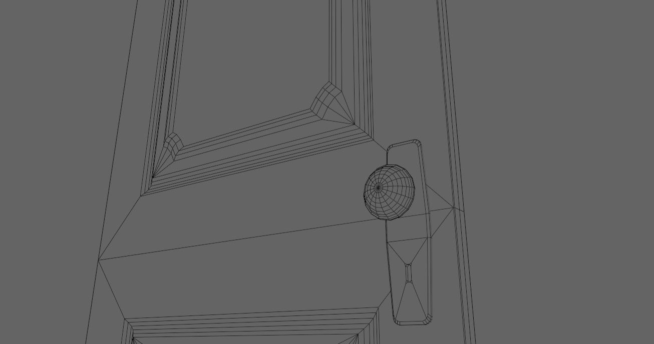 Wooden Door - Porta de Madeira Low-poly 3D model_18