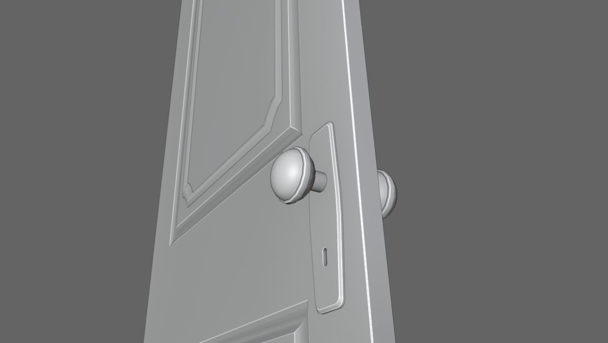 Wooden Door - Porta de Madeira Low-poly 3D model_17