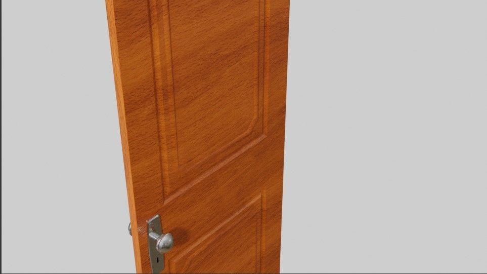 Wooden Door - Porta de Madeira Low-poly 3D model_8