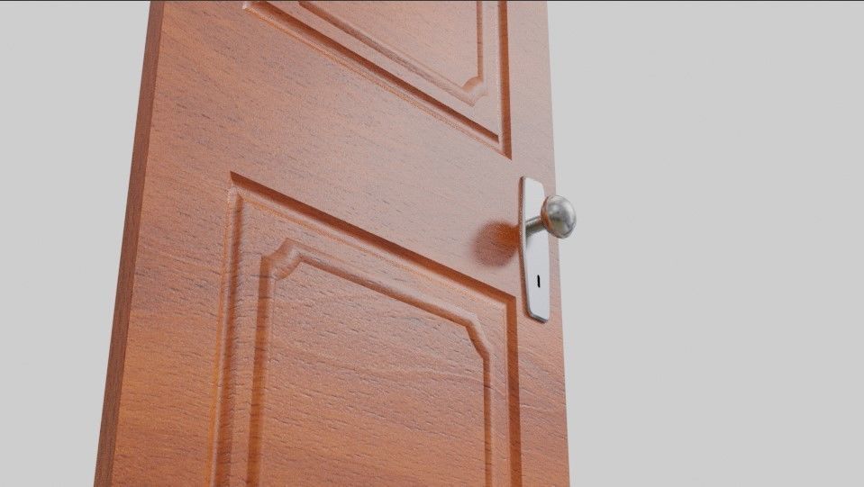 Wooden Door - Porta de Madeira Low-poly 3D model_13
