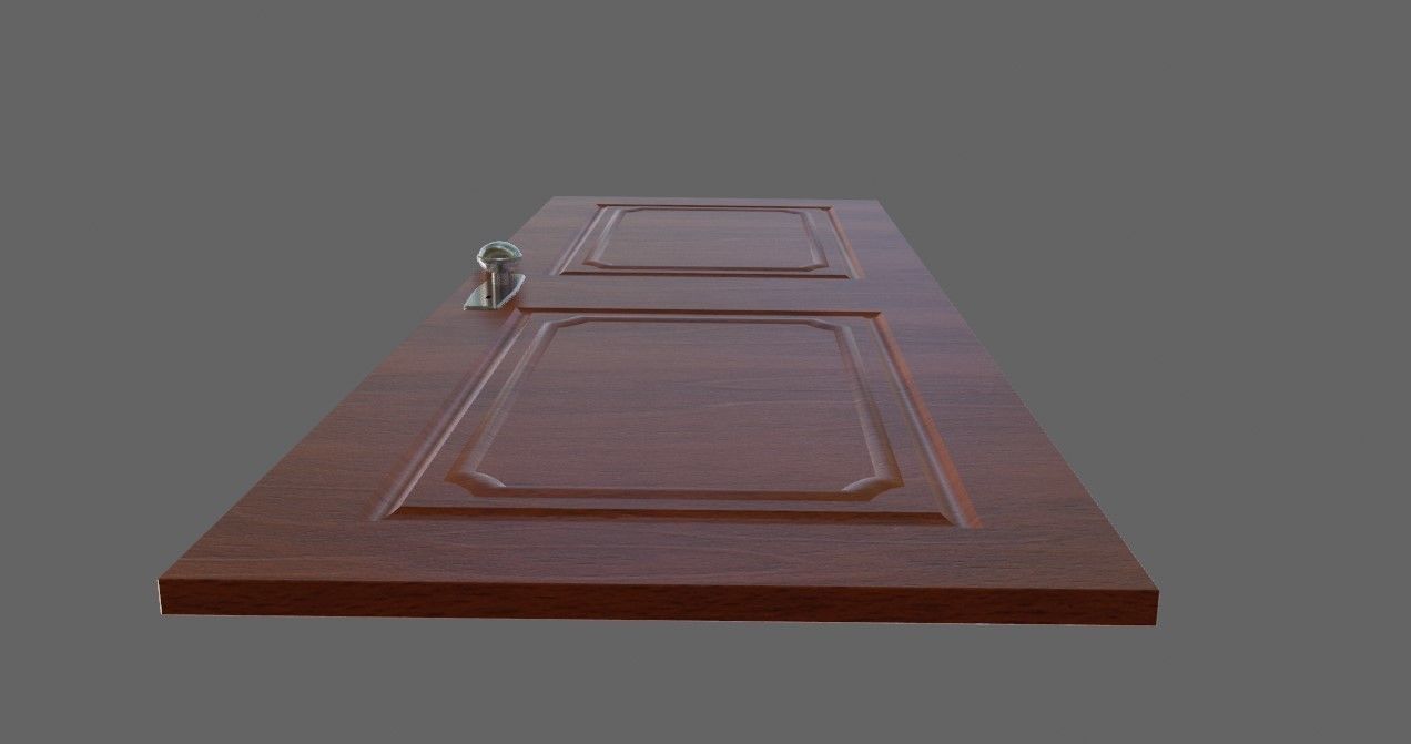 Wooden Door - Porta de Madeira Low-poly 3D model_15